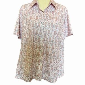 Vintage 70s Sears “The Shirt” XL Paisley Button Down Funky  Disco Pink Floral